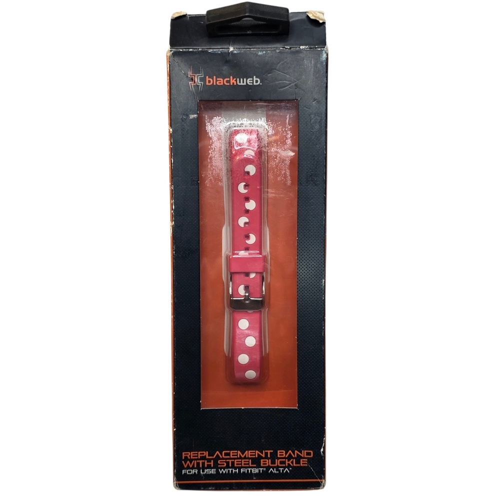 Black Web Accessories Fitbit Alta Replacement Watch Band Red & White Polka Dot